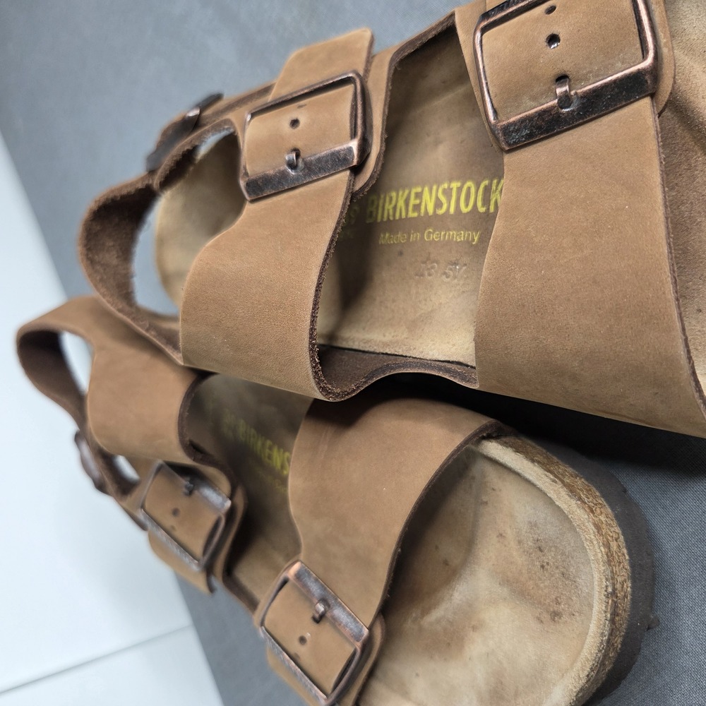 Birkenstock Women's Milano Brown Nubuck 3-Strap Sandals Size 8 US / 39 EU - Picture 11 of 12